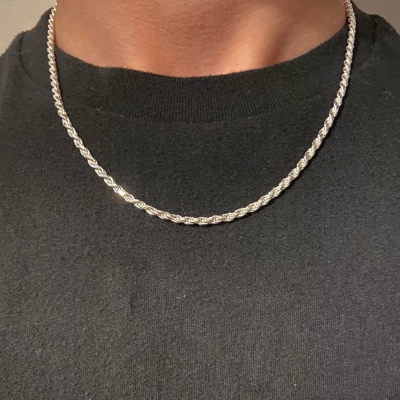 Jewelry - Silver Chain Solid Silver Rope 18in 3mm